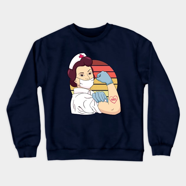 STRONG NURSE design Crewneck Sweatshirt by Pot-Hero